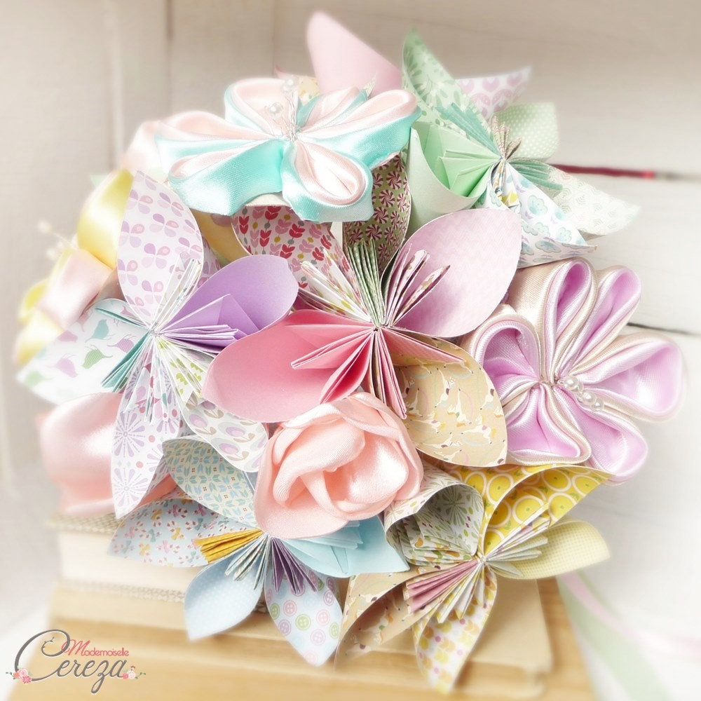 Bouquet Mariage Pastel A Garder Origami Original Fleurs