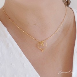 Collier mariée simple pendentif coeur "St Valentin" - Bijou mariée