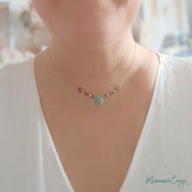 Collier pierre fine amazonite  - Bijou précieux