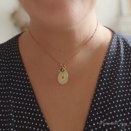 Collier gri-gris pendentif vert pâle - Bijou précieux 