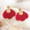 Boucles d'oreille pétales de fleur rouge  - Bijou tendance