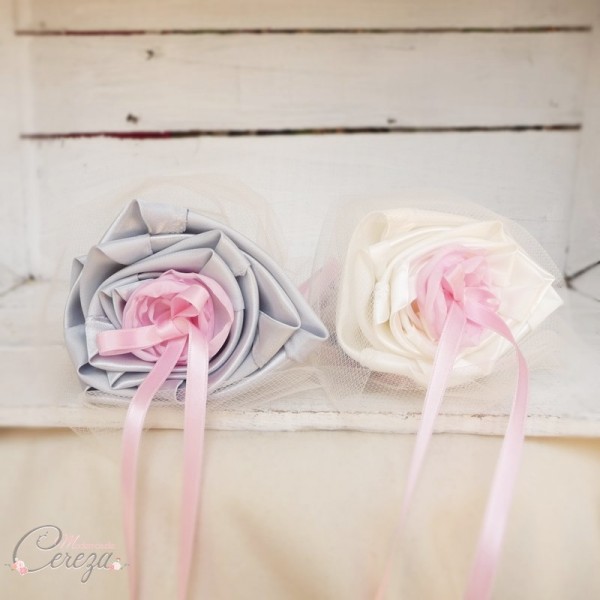 mariage rose gris ivoire porte alliance duo mariage romantique chic cereza mademoiselle 1