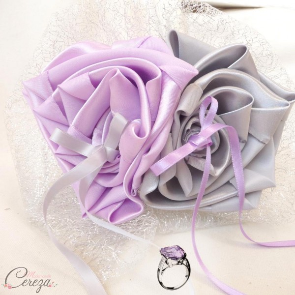 porte alliance original fleur mariage mauve parme argent gris cereza deco 3b